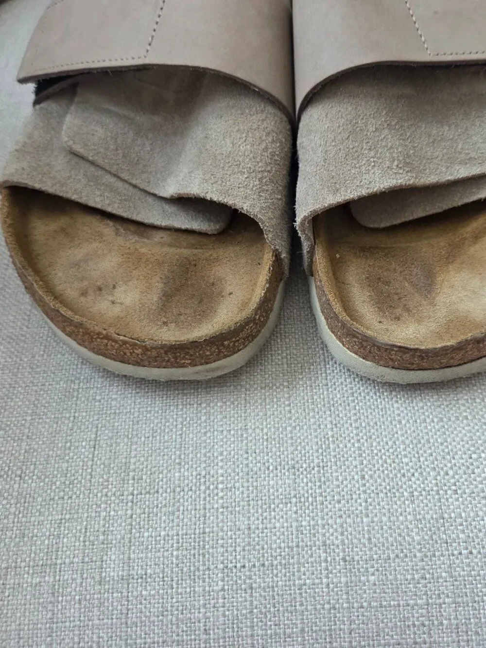 Birkenstock Kyoto Nubuck Suede Sandals Mens Size EU 46 US 13 - 13.5 Gray Slip On